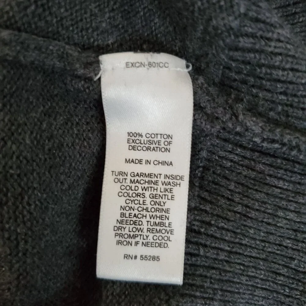Express Men's‎ V-Neck Long Sleeve Pullover Knit Sweater Dark Gray Size Medium